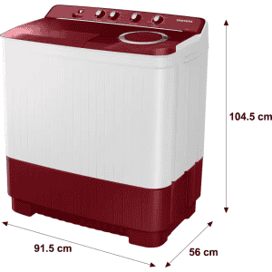 SAMSUNG 11.5 Kg Semi Automatic Top Load |  WT11A4600RR/TL | Grey, Red