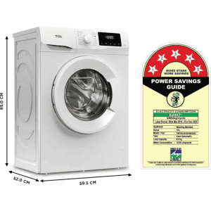 TCL 8 kg Fully Automatic Front Load with In-built Heater TWF80-G123061A03| White