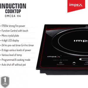 IMPEX Omega H4 Induction Cooktop Touch Panel | Black