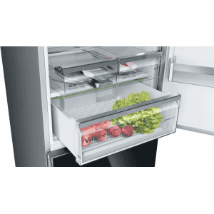 BOSCH 559 L Frost Free Double Door 2 Star Refrigerator | KGN56LB41I | Glass Black
