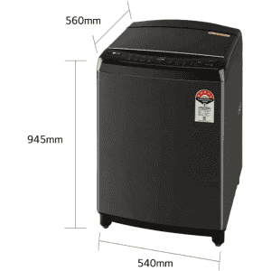 LG 10 kg Fully Automatic Top Load with In-built Heater | THD10SWP |  Black