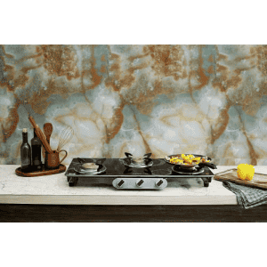 Nestron Nuclea 3 Burner | High Powered Brass Burner Gas Stove | Cooktop with Glass Top and Stainless Steel Body