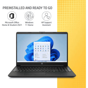 HP Core i3 11th Gen | 8 GB/1 TB HDD/256 GB SSD/Windows 11 Home |  15s-du3614TU Thin and Light Laptop | 15.6 inch | Jet Black