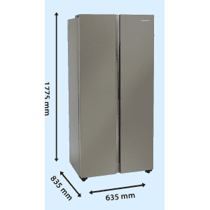 Kelvinator 500 litres Side-by-Side Refrigerator | KRS-B520SSV | Shiny Silver