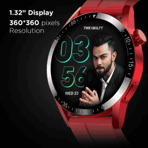 Fire-Boltt Talk Pro Bluetooth Calling Smartwatch | Free Size| Red Strap