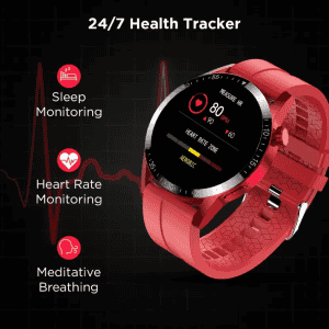 Fire-Boltt Talk Pro Bluetooth Calling Smartwatch | Free Size| Red Strap