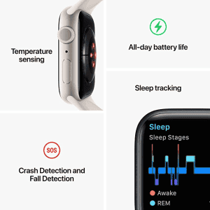 Apple Watch Series 8 | 41MM | Temperature sensor | Sport Band Cell | Midnight | MNHV3HN/A