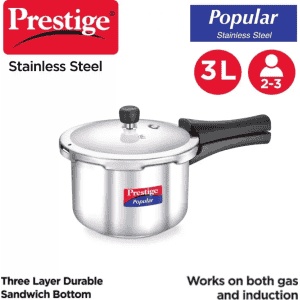 Prestige Popular | 3 L |  Pressure Cooker | Stainless Steel