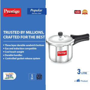 Prestige Popular | 3 L |  Pressure Cooker | Stainless Steel