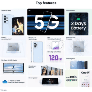 SAMSUNG Galaxy A53 5G | 256 GB/8 GB RAM | Awesome Black