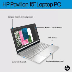 HP Pavilion Intel | 15-EG2009TU  | Core i5 | 12th Gen | 8 GB/512 GB SSD/Windows 11 Home |Thin and Light Laptop | Natural Silver