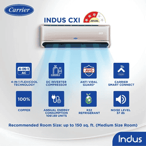 Carrier | CXI-R32 | 1.5 Ton | 3 Star | Hybridjet Inverter Split AC |  | Beige