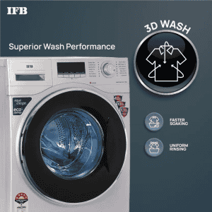 IFB Washing Machine | Executive SXS 9014 | 9 kg | 5 Star | 2X Power Steam,Hard Water Wash Fully Automatic Front Load with In-built Heater | Silver