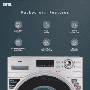 IFB Washing Machine | Executive SXS 9014 | 9 kg | 5 Star | 2X Power Steam,Hard Water Wash Fully Automatic Front Load with In-built Heater | Silver