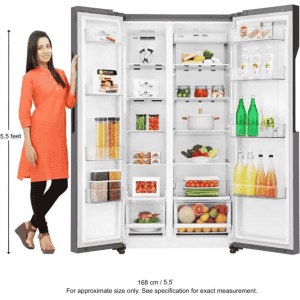 LG Refrigerator | GC-B247KQDV | 679 L | Frost Free Side by Side Refrigerator | with Multi Air Flow | Dark Graphite Steel