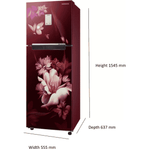 SAMSUNG Refrigerator | RT28B3522RZ/HL | 244 L  | Frost Free Double Door | 2 Star Refrigerator | Midnight Blossom Red