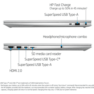 HP Pavilion |15-EG2039TU | Intel Core i7 | 12th Gen | 16 GB/1 TB SSD/Windows 11 Home |Thin and Light Laptop | Natural Silver