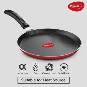 Pigeon Storm Flat Non-stick Tawa | Induction Base Tawa |  27 cm diameter | Aluminium