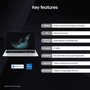 Samsung Galaxy Book2 Core i7 12th Gen | 16GB/512GB SSD | NP750XED-KC2IN | Silver