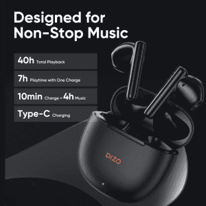 DIZO Buds P | True Wireless with Fast Charge | 40HPlaytime & 13mm Driver | Bluetooth Headset | Dynamo Black