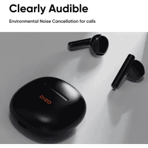 DIZO Buds P | True Wireless with Fast Charge | 40HPlaytime & 13mm Driver | Bluetooth Headset | Dynamo Black