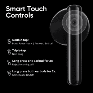 DIZO Buds P | True Wireless with Fast Charge | 40HPlaytime & 13mm Driver | Bluetooth Headset | Dynamo Black
