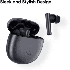 DIZO TechLife GoPods | True Wireles | Active Noise Cancellation | Bluetooth Headset | Smoky Grey