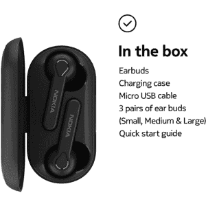 Nokia LITE EARBUDS BH-205 | True Wireless | Bluetooth Headset  | Black