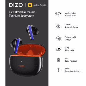 DIZO Buds Z Pro | True Wireless | Active Noise Cancellation | Bluetooth Headset | Orange, Black