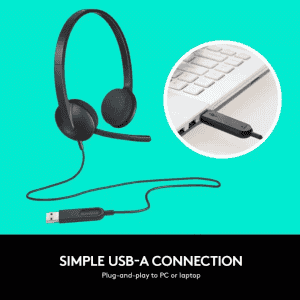 Logitech H340 USB | Wired Headset | On the Ear | Black