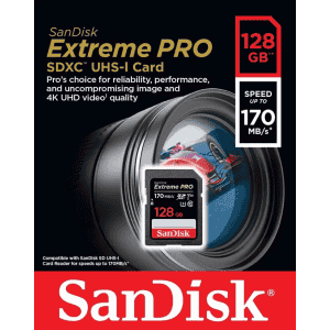 SanDisk Extreme PRO 128 GB | SDXC Class 10 | 170 MB/s Memory Card