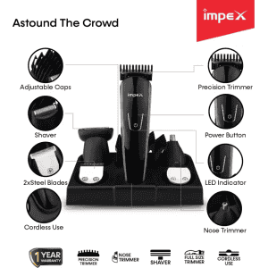 Impex Trimmer | 60 Runtime | 4 Length Settings | Black | GK 402