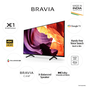 Sony Bravia | KD-50X80K | 50 inches | 4K Ultra HD Smart LED Google TV | Black