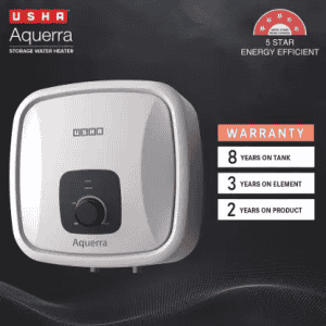 USHA AQUERRA 10 L Storage Water Geyser | White & Black