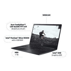 Acer Extensa 15 Pentium Quad Core | 15.6 inches |  EX215-31 /Pentium- N5030 | 4 GB/256 GB SSD/Windows 10 Home | Black