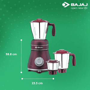 BAJAJ Crimson Ivora  Mixer Grinder | 410530 | 800 W | 3 Jars | Red