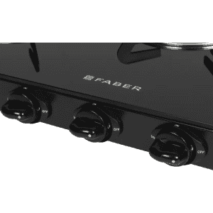 Faber Power 3BB BK Glass Manual Gas Stove | 3 Burners