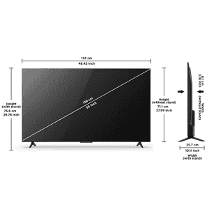 TCL | 55P635 | 139 cm (55 Inch) | Metallic Bezel-Less Series 4K Ultra HD Smart LED Google TV | Black