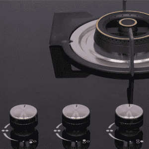 PureFlames Cook Hob Auto Ignition | 3 Burner | Black | S 70
