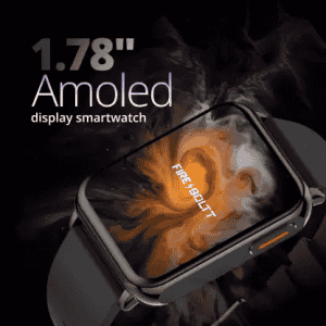 Fire Boltt Hulk | Amoled Bluetooth Calling with 120 sports modes Smartwatch | Black Strap