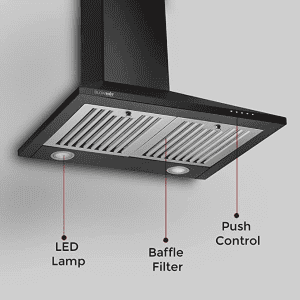 Blowhot 60 Cms Ariel Chimney | 800 m3/h | Black