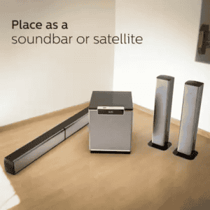 PHILIPS  120 W Bluetooth Home Theatre | MMS2220B/94 | Black , 2.1 Channel