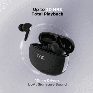 boAt Airdopes Earbuds 181 | In Ear | True Wireless | Carbon Black