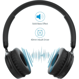 Portronics Bluetooth Headset | POR-317  | On the Ear Muffs M  | Black