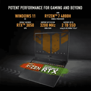 ASUS TUF Gaming A17 with 90Whr Battery Ryzen 7 Octa Core AMD R7-4800H | 8 GB/512 GB SSD | FA706ICB-HX061W | Graphite Black