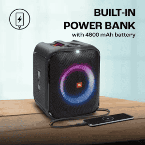 JBL PartyBox Encore Essential Music Synced Strobe Lightshow | PartyBox App 100 W Bluetooth Party Speaker | Black