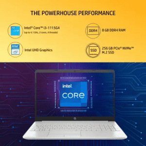 HP Laptop Core i3 11th Gen | 8 GB/1 TB HDD/256 GB SSD | 15s-du3612TU Thin and Light Laptop | Natural Silver