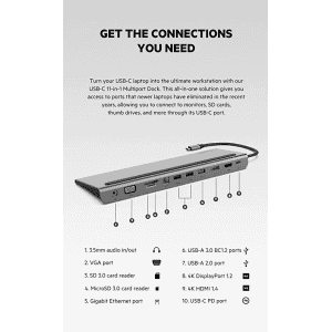BELKIN USB C TO 11 IN-1 MULTIPORT ADAPTER | DOCKINC004BTSGY