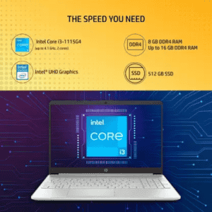 HP Laptop Core i3 11th Gen | 8 GB/512 GB SSD | 15S-FQ2717TU Thin and Light Laptop | Natural Silver
