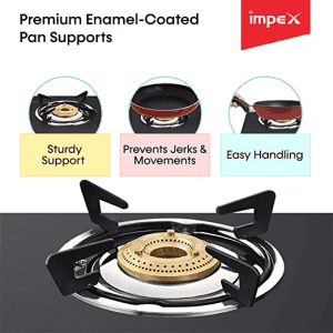 Impex Glass Top Gas Stove | 3 Burner | Black | IGS 1213M